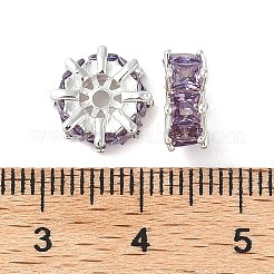 Brass Micro Pave Cubic Zirconia Spacer Beads&nbsp;KK-U045-16P-01