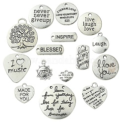 DIY Word Alloy Pendant Decoration Making Kit&nbsp;DIY-YW0008-90