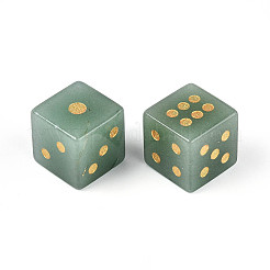天然グリーンアベンチュリン彫刻キューブサイコロ  テーブルゲームをプレイするため  15~16.5x15~16.5x15~16.5mm&nbsp;T144-07C