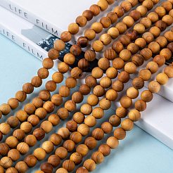 Natural Wood Beads Strand&nbsp;WOOD-F006-01-6mm