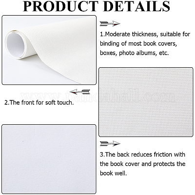 ナイロン生地  綴じ布  長方形  ホワイト  890x430mm&nbsp;DIY-WH20062-133A-1