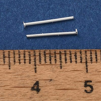 真鍮製平頭ピン 鉛フリー＆カドミウムフリー 925銀メッキ 10x0.8mm ..., 画像サイズ:400x400