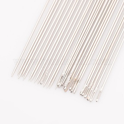 変色防止スチールビーズ針  ステンレス鋼色  80x0.45mm  約25~30個/袋&nbsp;ES003Y-1