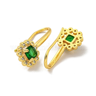 Brass Micro Pave Cubic Zirconia Dangle Earring&nbsp;EJEW-C088-09G-1