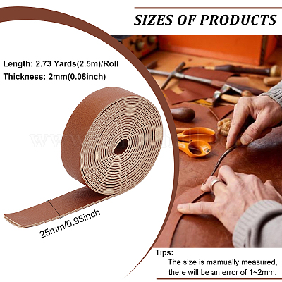 2.5M Double Face Litchi Pattern Imitation Leather Cord&nbsp;LC-WH0006-08B-1