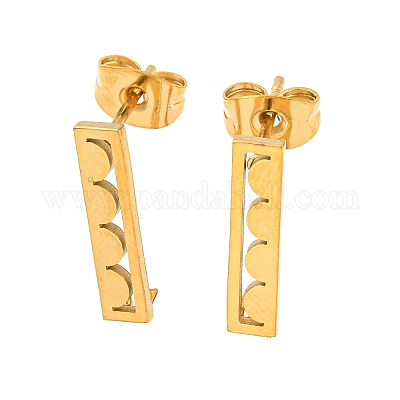 Ion Plating(IP) 304 Stainless Steel Stud Earring Findings&nbsp;STAS-H180-12G-1