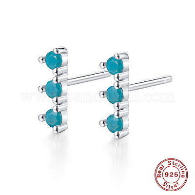 Cubic Zirconia Bar Stud Earrings Rhodium-plated Sterling Silver Cubic Zirconia Bar Stud Earrings Rhodium-plated Sterling Silver