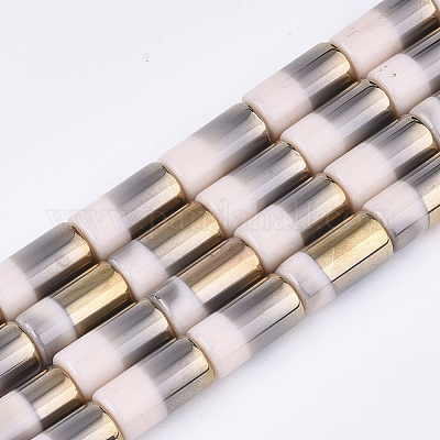 Half Electroplate Opaque Glass Beads Strands&nbsp;EGLA-S177-02C-1