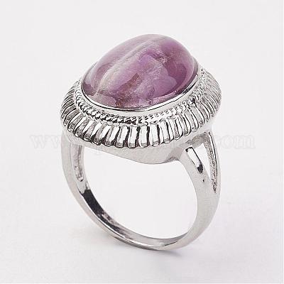 Natural Amethyst Finger Rings&nbsp;RJEW-P122-05-1
