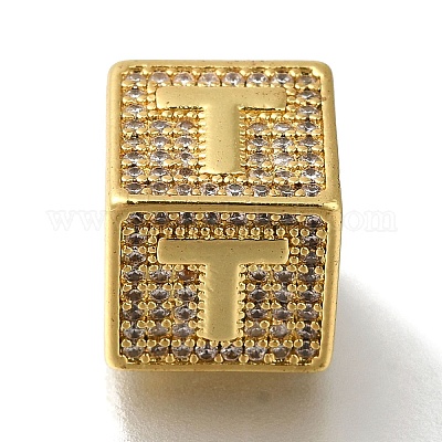 Brass Cubic Zirconia Beads&nbsp;KK-Q818-01T-G-1