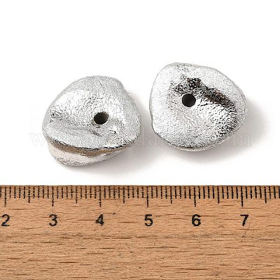 UVメッキ CCB プラスチックビーズ  テクスチャー  三角形  銀  20.5x18.5x10mm  穴：3mm&nbsp;FIND-Z066-04-1