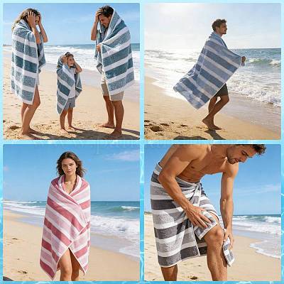 Polyester Stripe Towel&nbsp;AJEW-FZC0001-007C-1