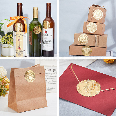 プラスチック製の粘着式金箔エンボスステッカー メダル装飾ステッカー