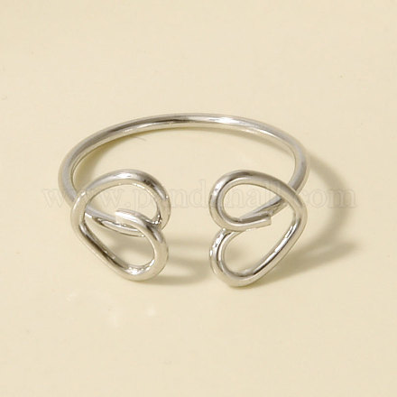 Wholesale Adjustable 304 Stainless Steel Heart Cuff Open Rings ...