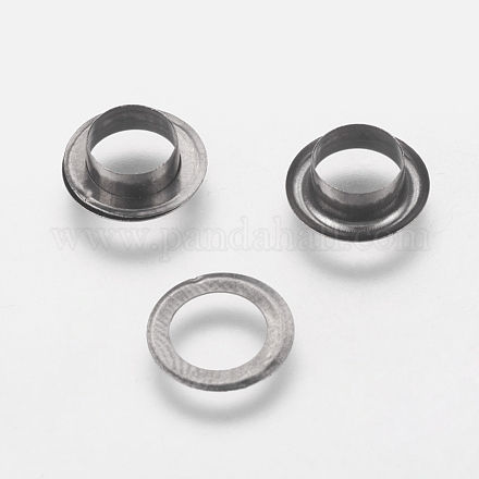 真鍮製の小穴 リベットスナップ ガンメタ色 15x3.8mm 穴:10mm KK-WH0004-05B-10mm-1