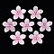 Plastic Beads, Flower, Pink, 22x23x4mm, Hole: 0.8mm
