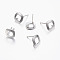 Non-Tarnish 304 Stainless Steel Stud Earring Findings, with Loop, Square, Stainless Steel Color, Pin: 0.8mm, 9.5x9.5x1mm, Hole: 2mm
