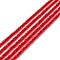 Transparent Glass Beads Strands, Faceted, Round, Red, 2mm, Hole: 0.6mm, about 182~201pcs/strand, 14.57~15.24 inch((37~38.7cm)