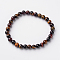 Natural Tiger Eye Round Bead Stretch Bracelets, 2-1/8 inch(54.5mm), Bead: 6mm