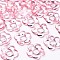 Transparent Acrylic Bead Frames, Flower, Pink, 19x20x3.5mm, Hole: 1.6mm, Inner Diameter: 6.5mm