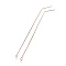 Brass Stud Earring Findings, with Loop, Bead Chains, Ear Thread, Rose Gold, 104x1mm, Hole: 1.8mm, Pin: 0.8mm