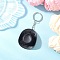 Hat Plastic Keychains, with Iron Split Key Rings, Platinum, Black, 104mm