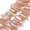 Natural Quartz Crystal Points Beads Strands, Dyed, Nuggets, 15~30x4~8x4~7mm, Hole: 1mm, 8 inch