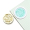 Round Brass Stamp Heads, Golden, Flower, 25mm