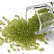Glass Seed Beads, Transparent, Round, Green Yellow, 12/0, 2mm, Hole: 1mm, about 2000 beads/30g