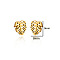 304 Stainless Steel Stud Earrings, Golden, Leaf, 9x8mm