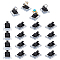 Plastic Single Ring Display Stands, Black, 3.3x2.5x1.4cm