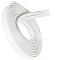 PU Leather Cord, Flat, White, 20x2.5mm, 3m/roll