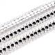 鉄ラインストーンカップチェーン  スプールで  銀  ブラック  8.5x3mm  約14.99フィート（4.57m）/ロール&nbsp;CH-T006-04S-02-1
