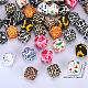 Colorful Pattern Printed Silicone Focal Beads&nbsp;SI-JX0022A-01-2