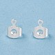 真鍮ピアスキャッチ  ピアスバックキャッチ  カン付き  長持ちメッキ  925銀メッキ  8.3x7x3.7mm  穴：0.8mm&nbsp;KK-P001-75S-2
