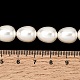電気めっきシェルパールビーズ連売り  梨の形  ホワイト  12~13x10mm  穴：1mm  約31個/連  15.55''（39.5センチメートル）&nbsp;BSHE-B008-04-4