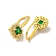 Brass Micro Pave Cubic Zirconia Dangle Earring&nbsp;EJEW-C088-09G-2