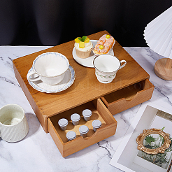 木製コーヒーカプセル収納ボックス  長方形  淡い茶色  390x285x83mm  内径：268x169mm&nbsp;AJEW-WH0485-06