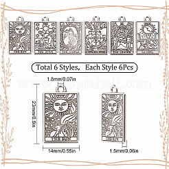 36pcs 6 style Tibetan Style Alloy Pendants&nbsp;FIND-SC0003-55