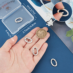 4Pcs Stainless Steel Spring Gate Rings&nbsp;STAS-BBC0005-74