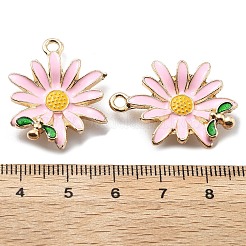合金エナメルチャーム  花のチャーム  ピンク  28x21x7mm  穴：2mm&nbsp;FIND-H016-01G-03