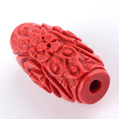 Carved Cinnabar Beads&nbsp;X-CARL-Q004-76B