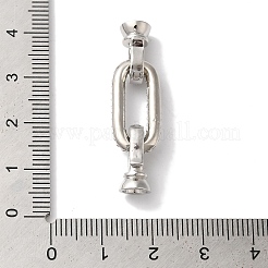 Oval Rectangle Rack Plating Brass Micro Pave Clear Cubic Zirconia Fold Over Clasps&nbsp;KK-A225-13P