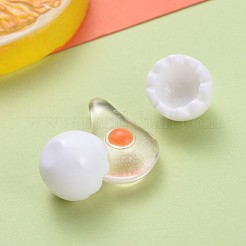 樹脂ビーズ  穴なし/ドリルなし  卵白と卵黄半々  模造食品  ホワイト  24x15x7mm  5個/セット  13~14x10~11mm  10個/セット&nbsp;CRES-X0010-19