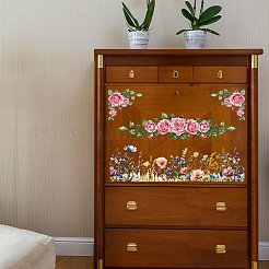 3 シート 3 スタイル pvc 防水装飾ステッカー  家具の装飾用の自己接着デカール  花  300x150mm  1枚/スタイル&nbsp;DIY-WH0404-068