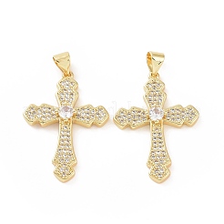 Brass Micro Pave Cubic Zirconia Pendants&nbsp;ZIRC-P106-08G