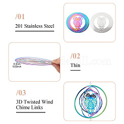 2Pcs 2 Colors 201 Stainless Steel Connector Charms/Links&nbsp;STAS-TA0005-55
