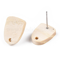 Ash Wood Stud Earring Findings&nbsp;EJEW-N017-011R