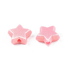 スプレー塗装されたつや消し不透明アクリルビーズ  スター  ミックスカラー  9x9.5x4mm  穴：1.8mm  約3325個/500g&nbsp;ACRP-S679-43A