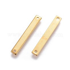 201 ステンレススチールリンクコネクター  長方形  ゴールドカラー  25x3.5x1mm  穴：1mm&nbsp;STAS-L221-21G
